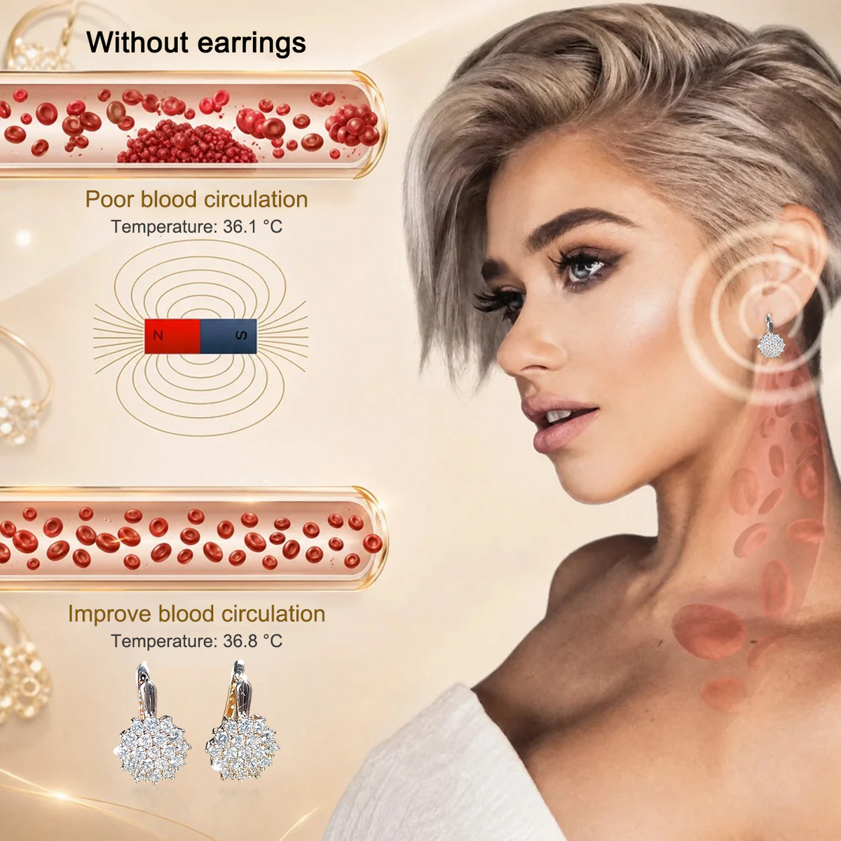 [Special Offer - Save 49% Today 🔥] ✨ Germanium & Magnesium Earrings – Lymphatic Support & Magnetic Therapy