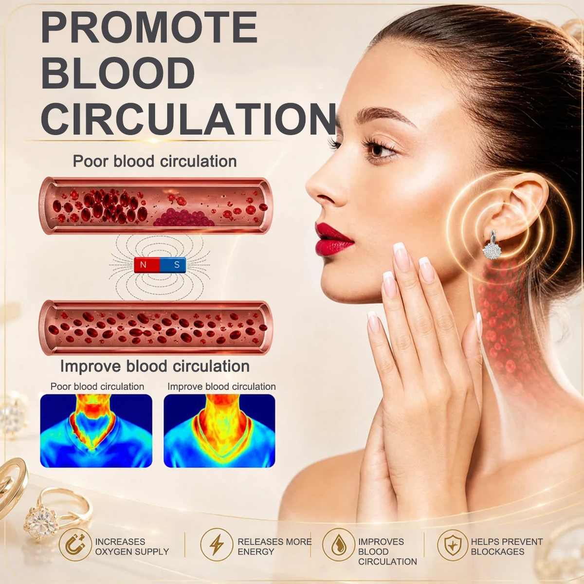 [Special Offer - Save 49% Today 🔥] ✨ Germanium & Magnesium Earrings – Lymphatic Support & Magnetic Therapy