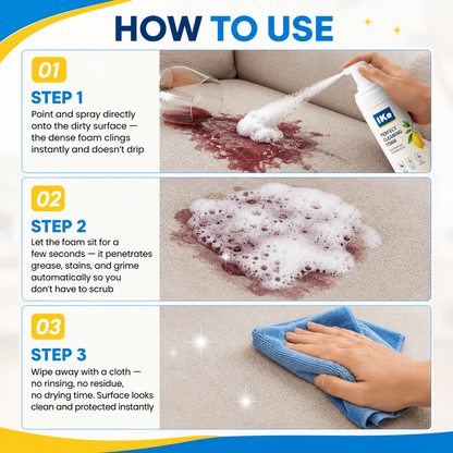 🔥Last Day 50% OFF - Foam No-Rinse Cleaner — Spray, Wipe & Done