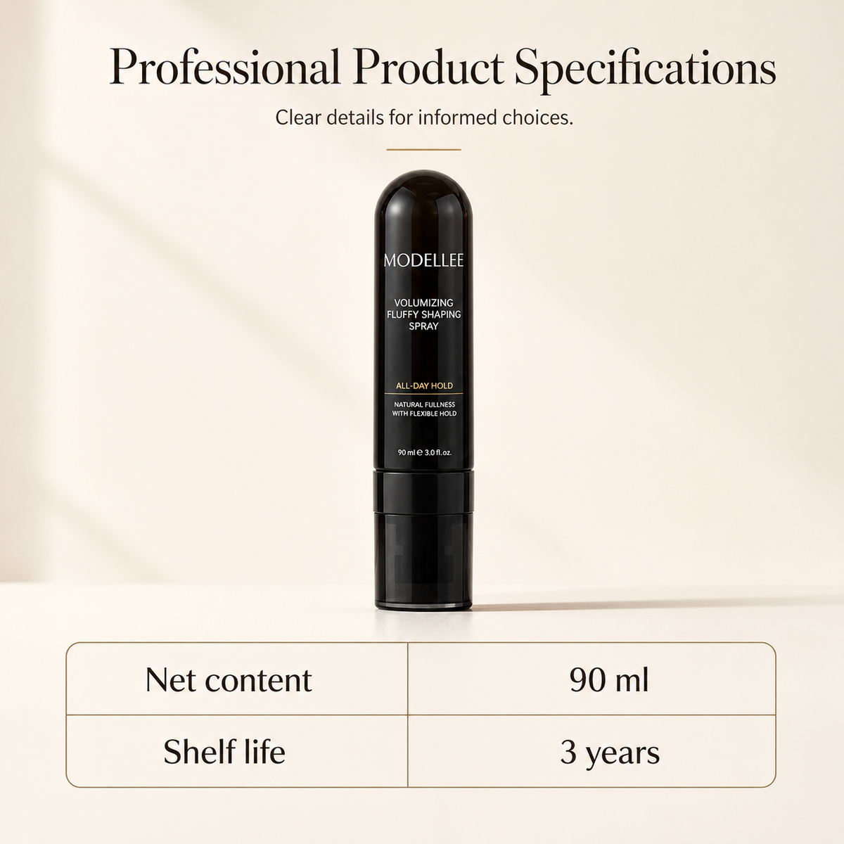 90ml Volumen Haarspray mit Pfirsichduft – Sofort mehr Fülle für feines Haar