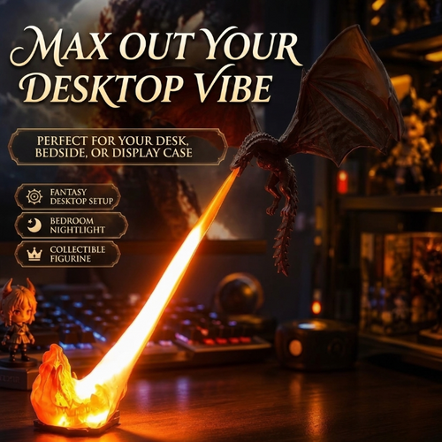 🔥 Last Day 49% OFF – 👻✨Dragon Breath Flame Night Light Decor