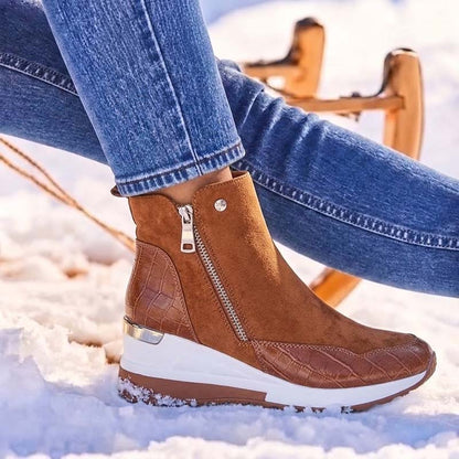 🔥 LETZTER TAG: 80 % RABATT | Orthopädische, wasserdichte Leder-Schneestiefel mit Wollfutter