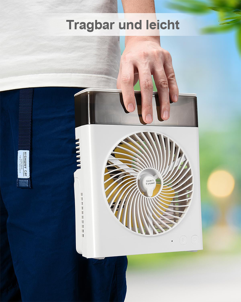 ❄️ BVJ Portable Misting Fan with 600ml Water Tank | ❄️Up to 30H Battery Life • USB Rechargeable • Quiet & Compact | Perfect for Home, Office, Camping & Travel