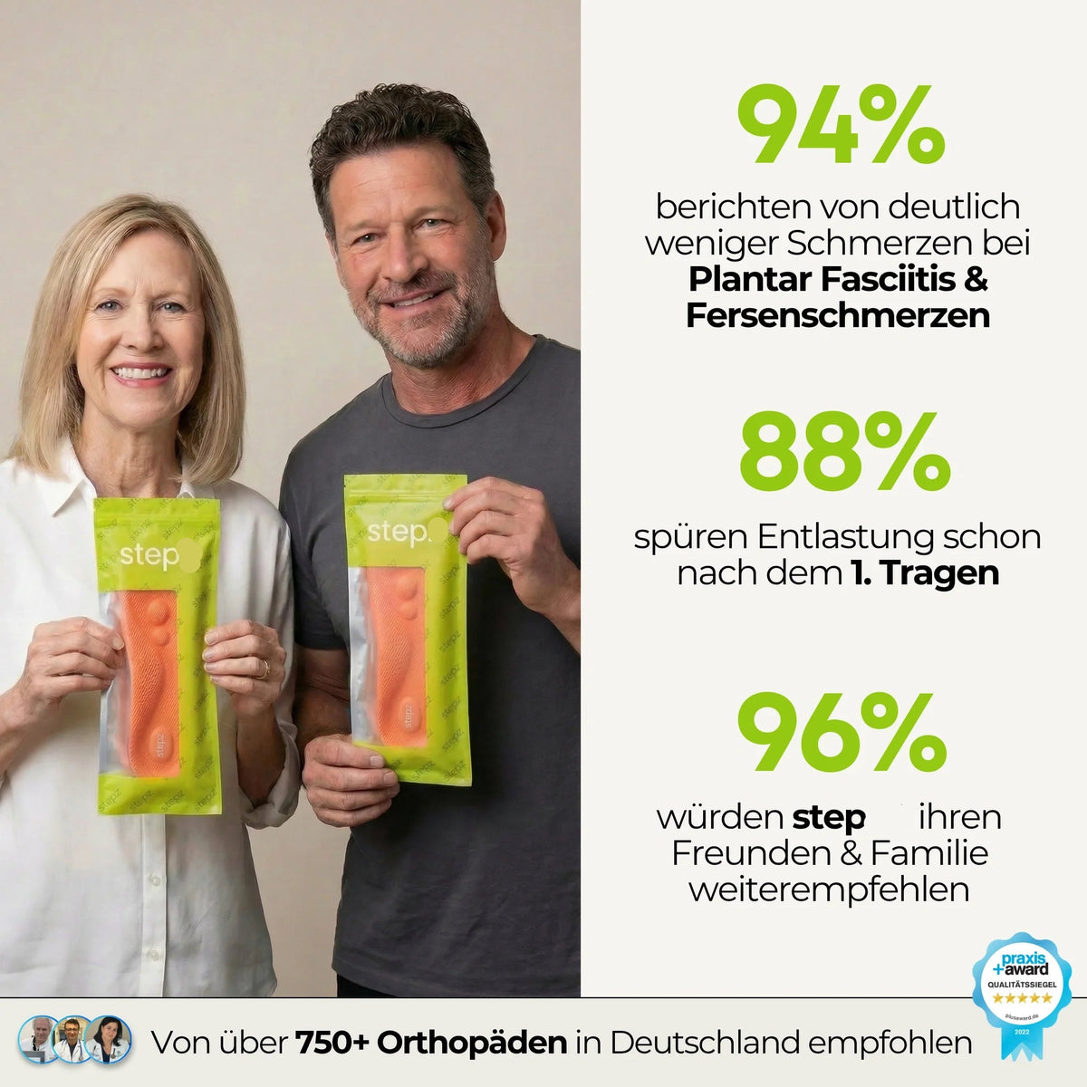 Entlastungssohlen bei Fersenschmerzen & Plantarfasziitis