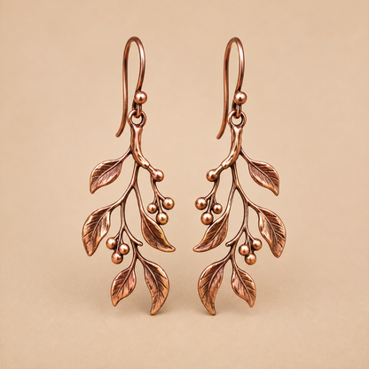 Westmerry® Botanical Branch Copper Drop Earrings