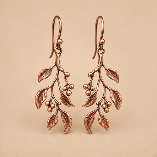 Westmerry® Botanical Branch Copper Drop Earrings