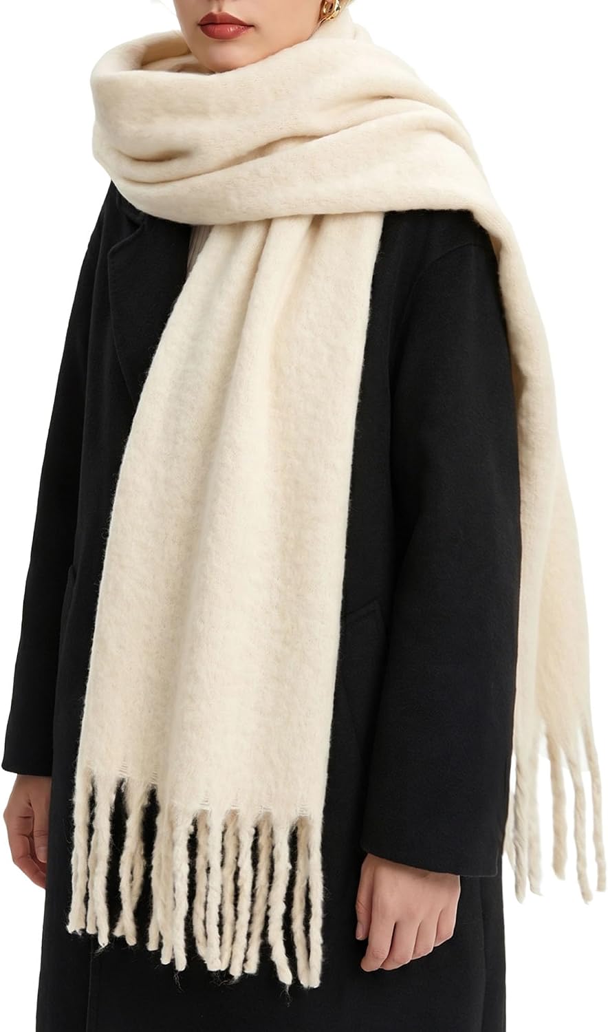 Oversized-Winterschal für Damen – weich, warm & kuschelig mit Quasten