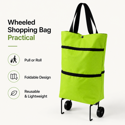 🛒 New Foldable Shopping Trolley – Waterproof, Sturdy & 2-in-1 Carry Bag Design!