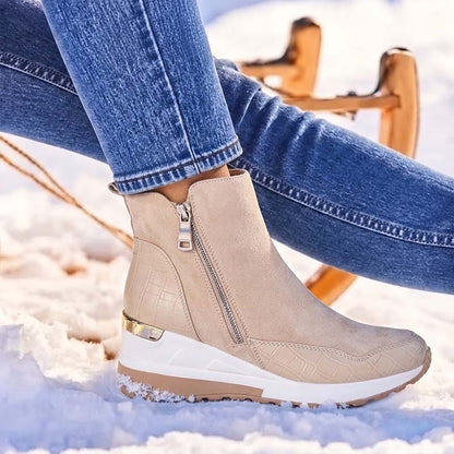 🔥 LETZTER TAG: 80 % RABATT | Orthopädische, wasserdichte Leder-Schneestiefel mit Wollfutter