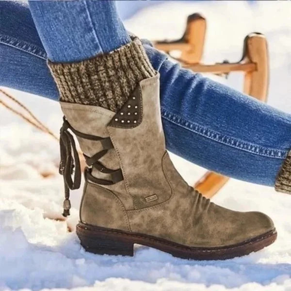 🔥 LETZTER TAG – 80 % RABATT 🔥 Damen Winterstiefel mit orthopädischer Unterstützung, Schleifendetail & warmer Wollfütterung