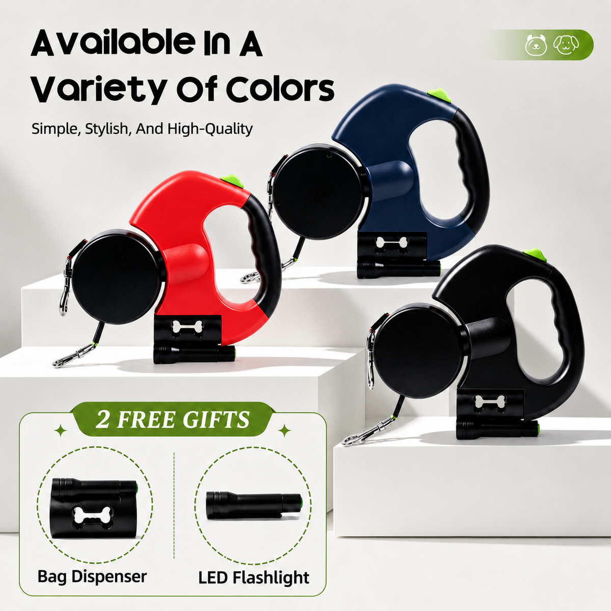 Duo Dog Leash — Dual Retractable Dog Leash for 2 Dogs