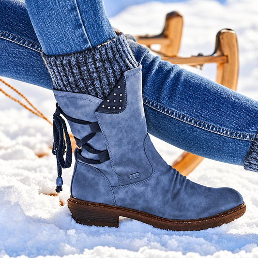 🔥 LETZTER TAG – 80 % RABATT 🔥 Damen Winterstiefel mit orthopädischer Unterstützung, Schleifendetail & warmer Wollfütterung