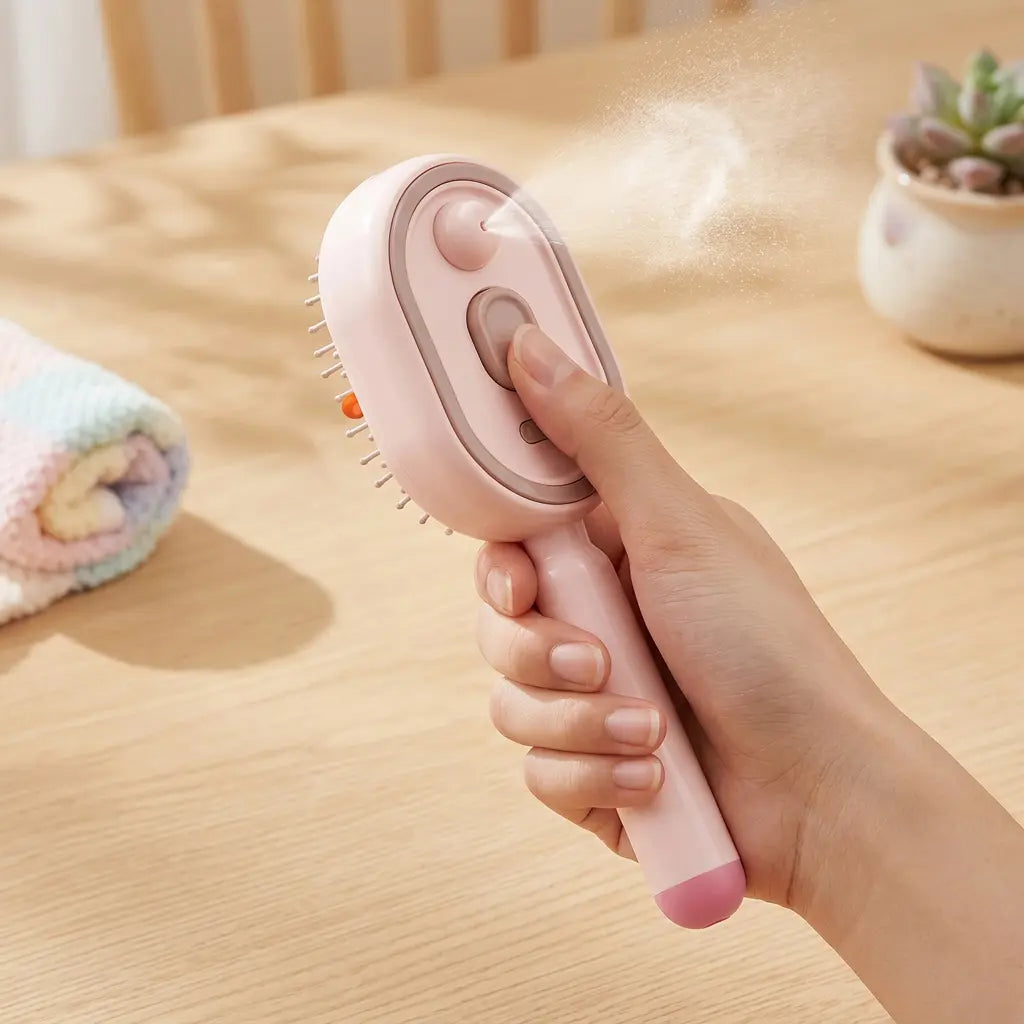 Multi-Functional Hair Mist Spray Comb - Portable Detangling & Hydrating Mist Brush