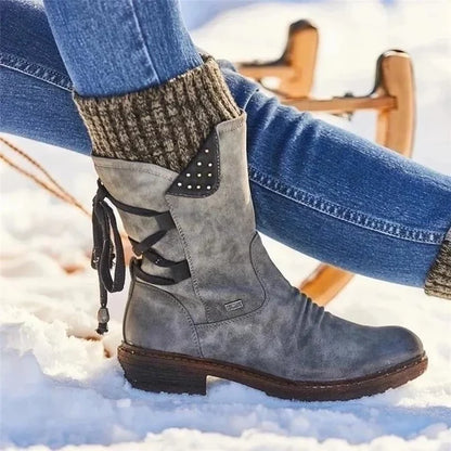🔥 LETZTER TAG – 80 % RABATT 🔥 Damen Winterstiefel mit orthopädischer Unterstützung, Schleifendetail & warmer Wollfütterung