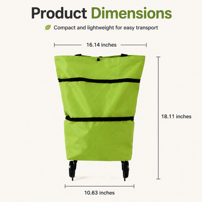 🛒 New Foldable Shopping Trolley – Waterproof, Sturdy & 2-in-1 Carry Bag Design!
