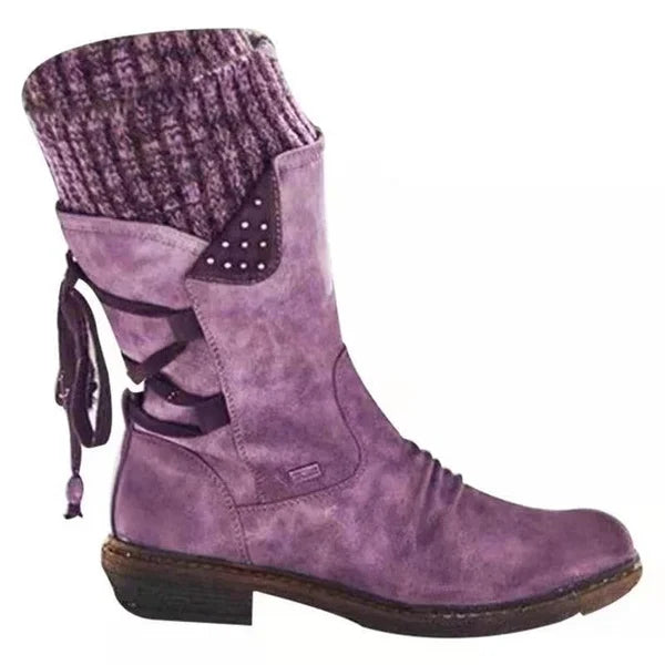 🔥 LETZTER TAG – 80 % RABATT 🔥 Damen Winterstiefel mit orthopädischer Unterstützung, Schleifendetail & warmer Wollfütterung