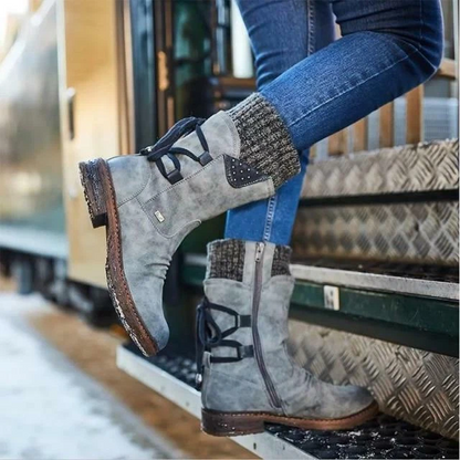 🔥 LETZTER TAG – 80 % RABATT 🔥 Damen Winterstiefel mit orthopädischer Unterstützung, Schleifendetail & warmer Wollfütterung