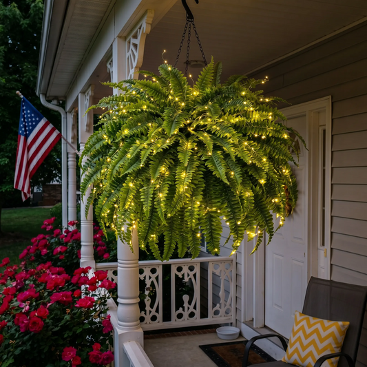 Last Day 49% OFF💛Glowing Boston Ferns with Lights – 🌿 Zero Watering, Zero Maintenance
