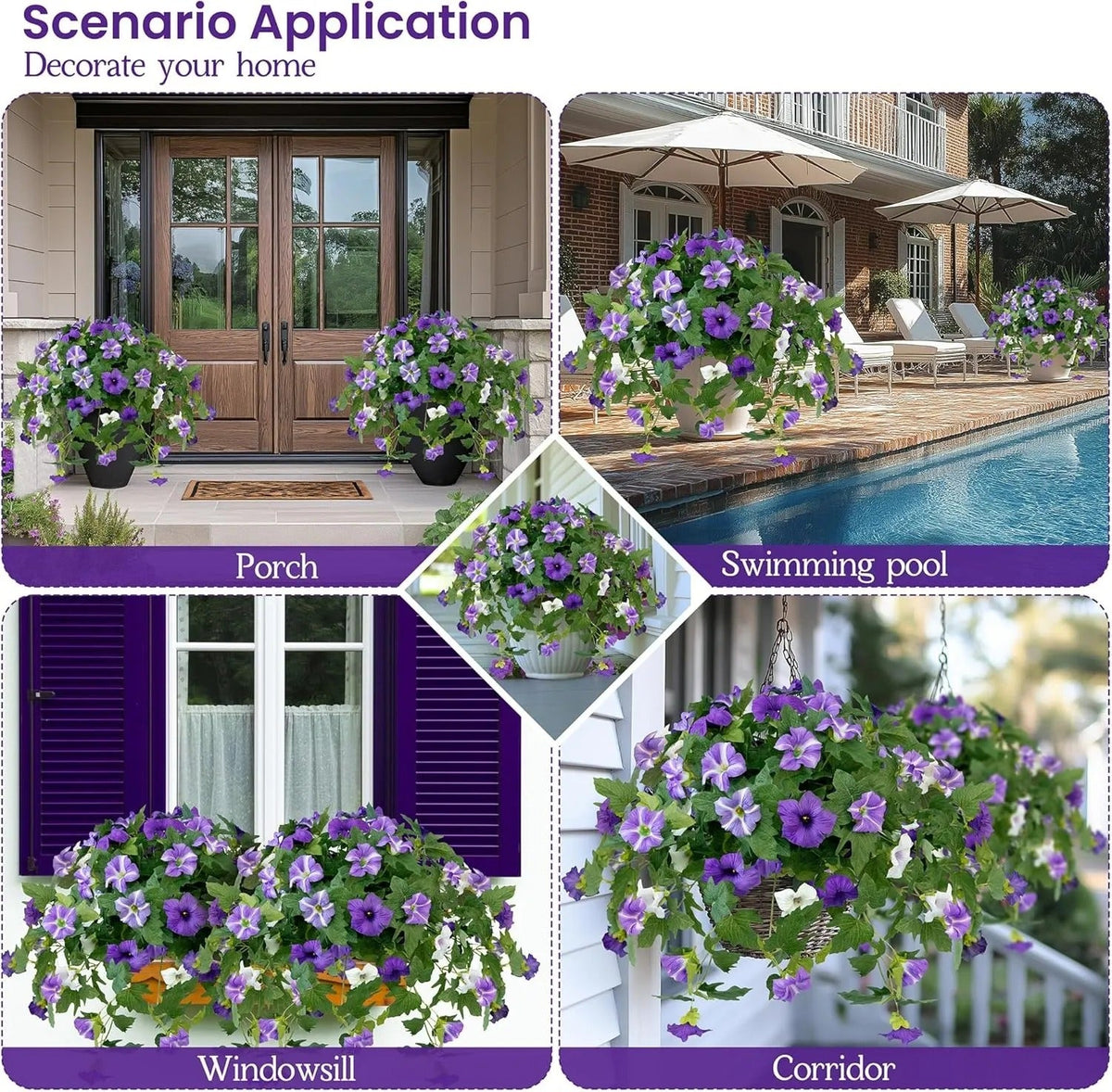 Last Day 49% OFF🔥 Fade-Proof, UV-Resistant Artificial Petunias – Vibrant, Colorfast Outdoor Flowers for Patio & Garden