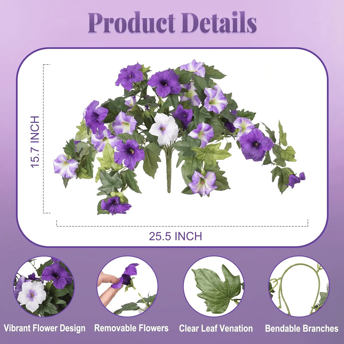 Last Day 49% OFF🔥 Fade-Proof, UV-Resistant Artificial Petunias – Vibrant, Colorfast Outdoor Flowers for Patio & Garden
