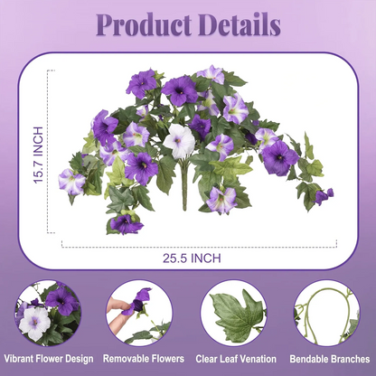 Last Day 49% OFF🔥 Fade-Proof, UV-Resistant Artificial Petunias – Vibrant, Colorfast Outdoor Flowers for Patio & Garden