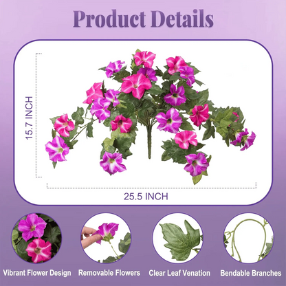 Last Day 49% OFF🔥 Fade-Proof, UV-Resistant Artificial Petunias – Vibrant, Colorfast Outdoor Flowers for Patio & Garden