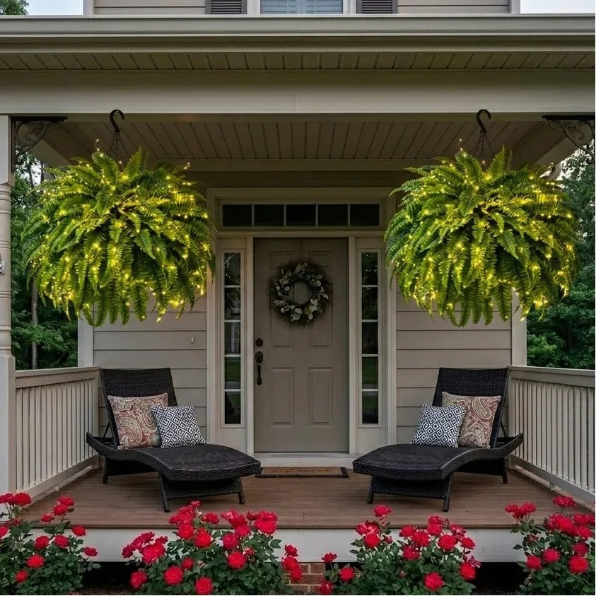 Last Day 49% OFF💛Glowing Boston Ferns with Lights – 🌿 Zero Watering, Zero Maintenance