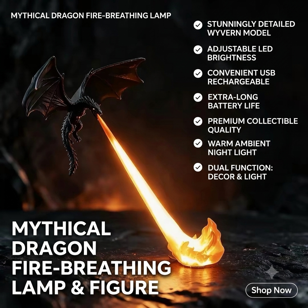 🔥 Last Day 49% OFF – 👻✨Dragon Breath Flame Night Light Decor